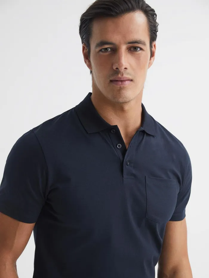 Men Austin Polo Shirt Navy Reiss Polo Shirts