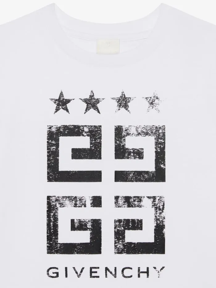 Men Baby 1 Month To 3 Years Givenchy 4G Stars Tshirt In Cotton White