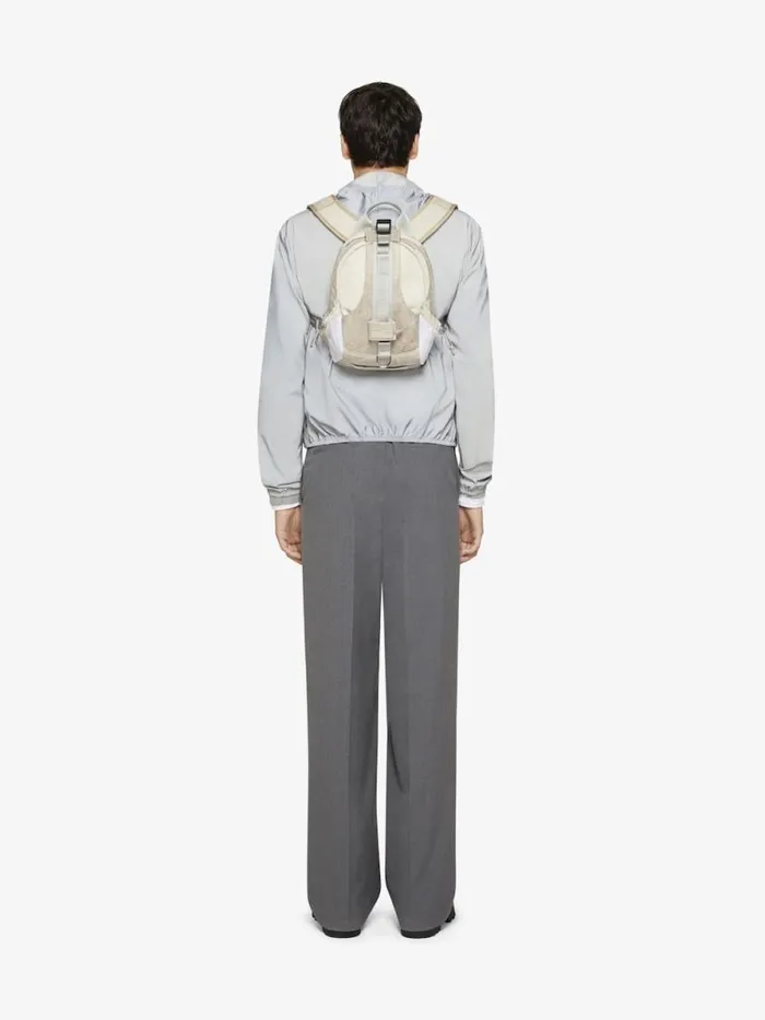 Men Backpacks Givenchy Small GTrail Backpack In Nubuck And Canvas Dust Grey