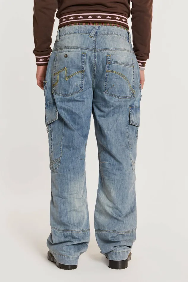 Men Blue Millennium Cargo Jeans Blue Jaded London Baggy Jeans Men Blue Millennium Cargo Jeans Blue Jaded London Baggy Jeans