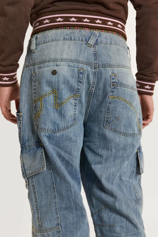 Men Blue Millennium Cargo Jeans Blue Jaded London Baggy Jeans Men Blue Millennium Cargo Jeans Blue Jaded London Baggy Jeans