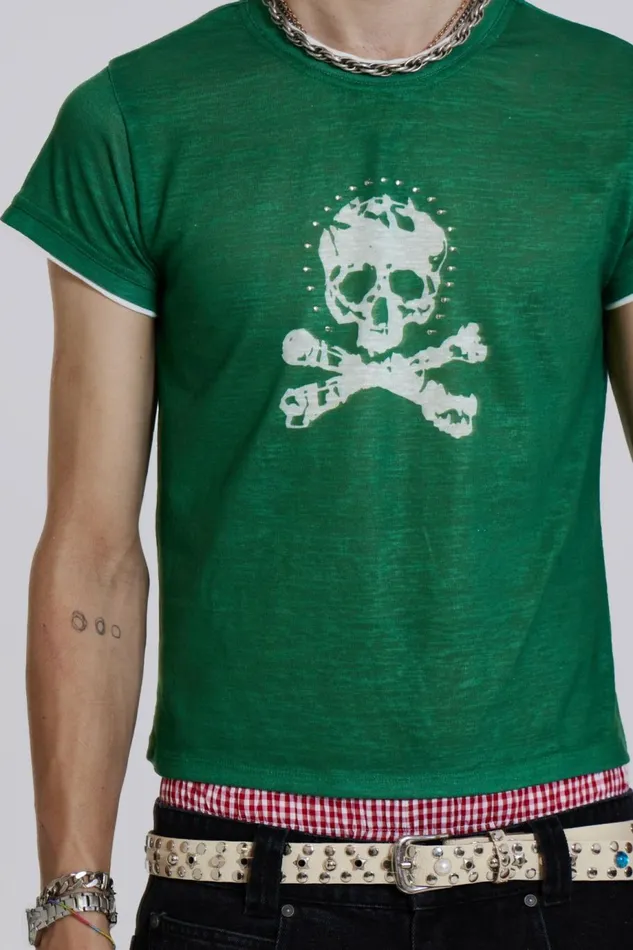 Men Bones Tee Green Jaded London TShirts