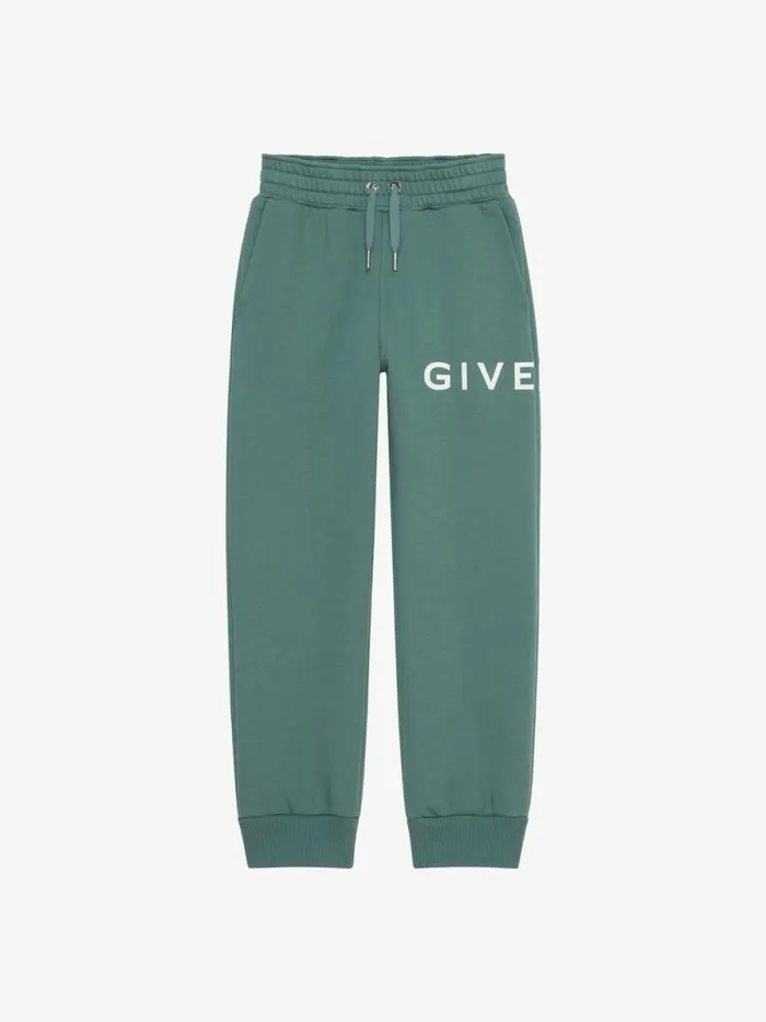 Men Boy 4 To 12 Years Givenchy GIVENCHY 4G Jogger Pants In Fleece Greyish Green