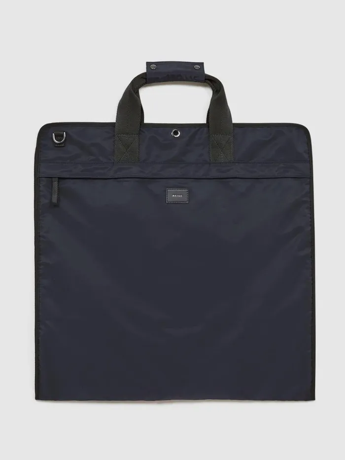 Men Callum Nylon Webbing Suit Bag Dark Navy Reiss Bags and Wallets