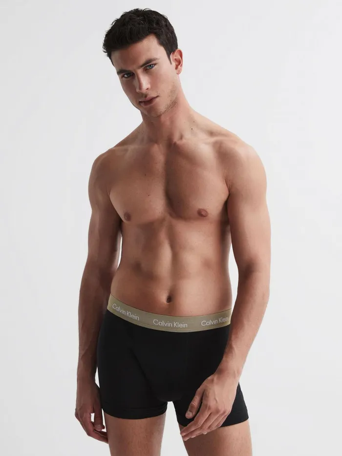 Men Calvin Klein Underwear 3 Pack Trunks Black Multi Reiss Socks and Underwear