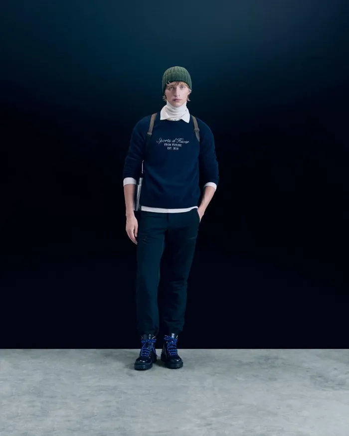 Men Cashmere Sweaters From Future Courchevel Crewneck Sweater Navy