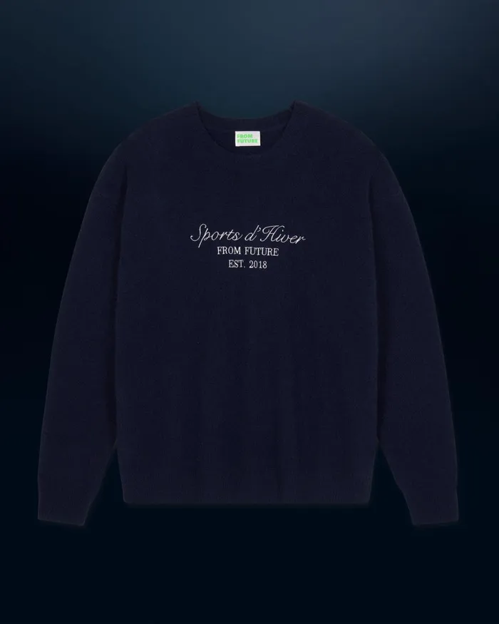 Men Cashmere Sweaters From Future Courchevel Crewneck Sweater Navy