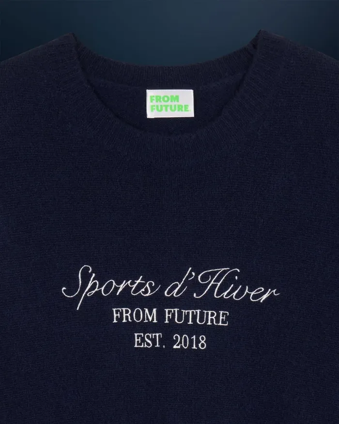 Men Cashmere Sweaters From Future Courchevel Crewneck Sweater Navy