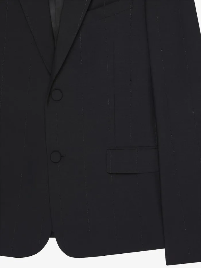 Men Coats and Jackets Givenchy Jacket In Wool With Lurex Stripes Black