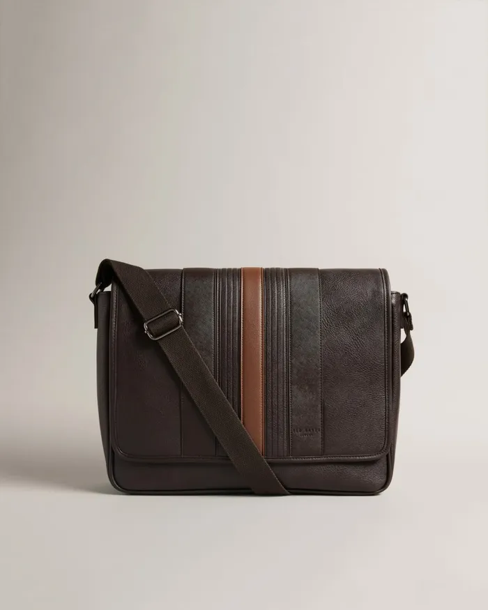 Men EVELAKE 8211 Striped Faux Leather Messenger Bag Brownchocolate Ted Baker Cross Body Bags Men EVELAKE 8211 Striped Faux Leather Messenger Bag Brownchocolate Ted Baker Cross Body Bags