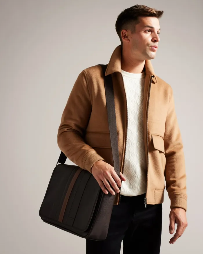 Men EVELAKE 8211 Striped Faux Leather Messenger Bag Brownchocolate Ted Baker Cross Body Bags Men EVELAKE 8211 Striped Faux Leather Messenger Bag Brownchocolate Ted Baker Cross Body Bags