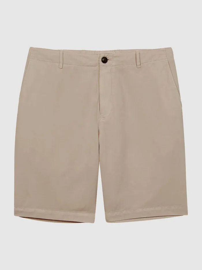 Men Ezra CottonLinen Blend Shorts Navy Reiss Shorts