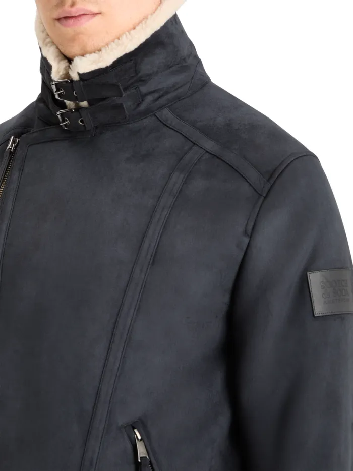 Men FAUX SHEERLING JACKET Black Scotch and Soda Jackets and Coats