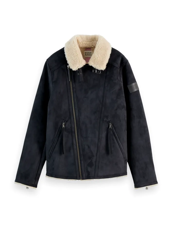 Men FAUX SHEERLING JACKET Black Scotch and Soda Jackets and Coats