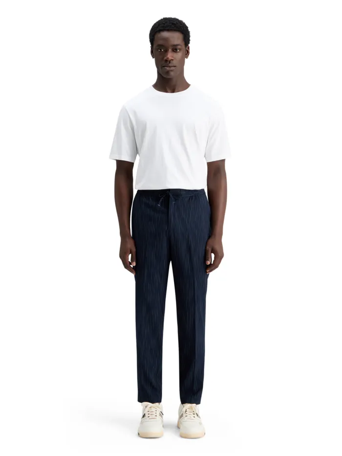 Men Finch spacedye Pinstripe Jogger Night Blue Pinstripe Scotch and Soda Pants