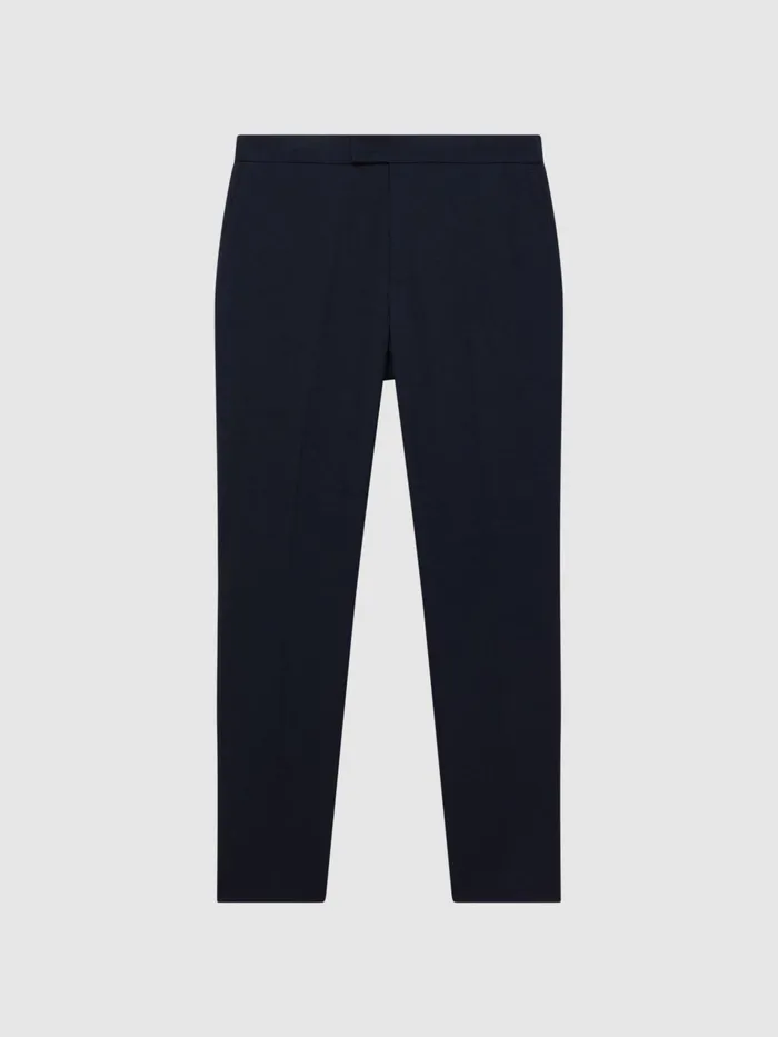 Men Found Drawcord Waist Relaxed Trousers Navy Reiss Trousers
