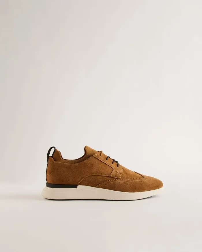 Men HALTONN 8211 Suede Wing Tip Hybrid Trainers Brown Ted Baker Trainers
