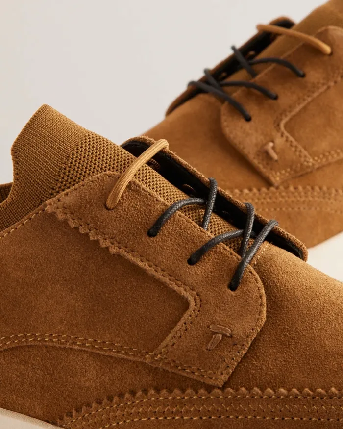Men HALTONN 8211 Suede Wing Tip Hybrid Trainers Brown Ted Baker Trainers