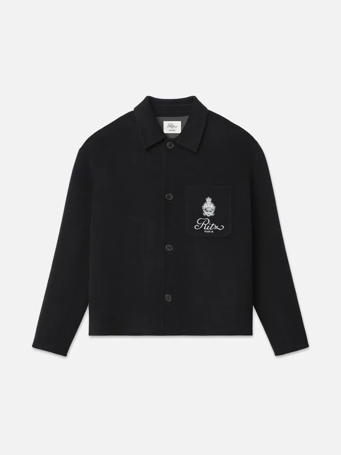 Men Jackets and Coats FRAME Ritz Men039s Wool Shirt 8212 Black