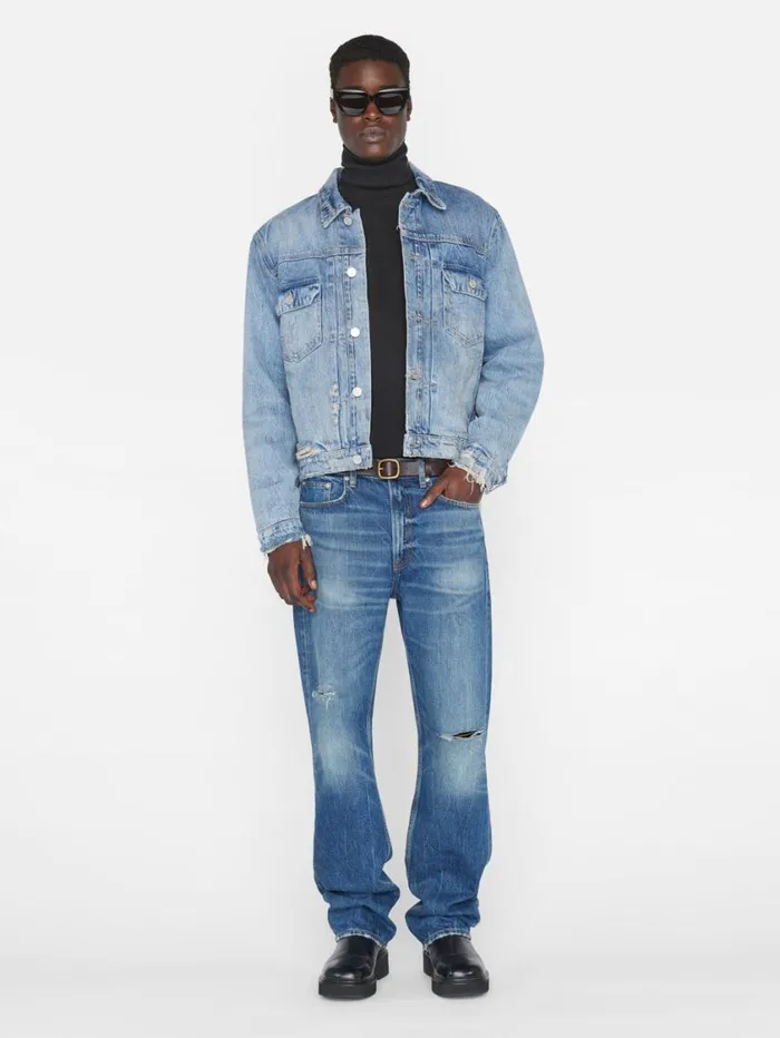 Men Jackets and Shirts FRAME Vintage Lined Jacket 8212 Mar Azul Destruct