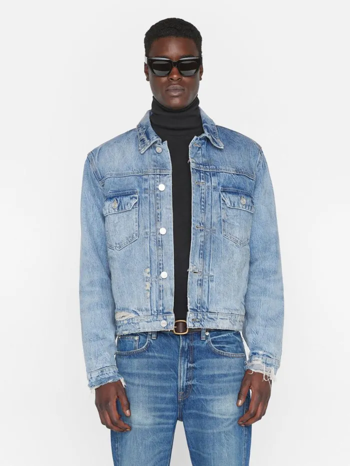Men Jackets and Shirts FRAME Vintage Lined Jacket 8212 Mar Azul Destruct