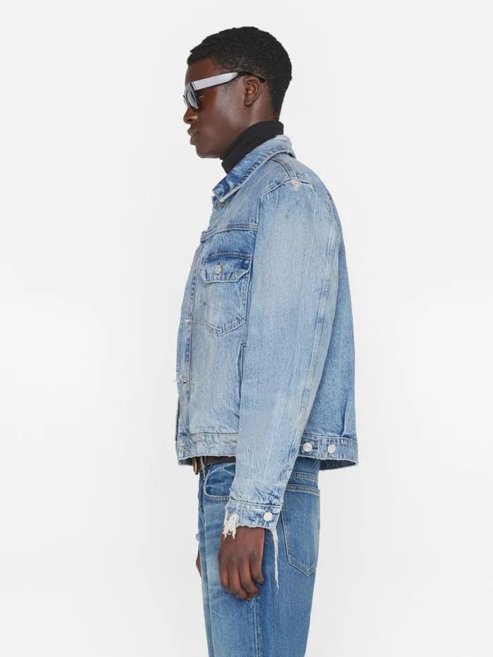 Men Jackets and Shirts FRAME Vintage Lined Jacket 8212 Mar Azul Destruct