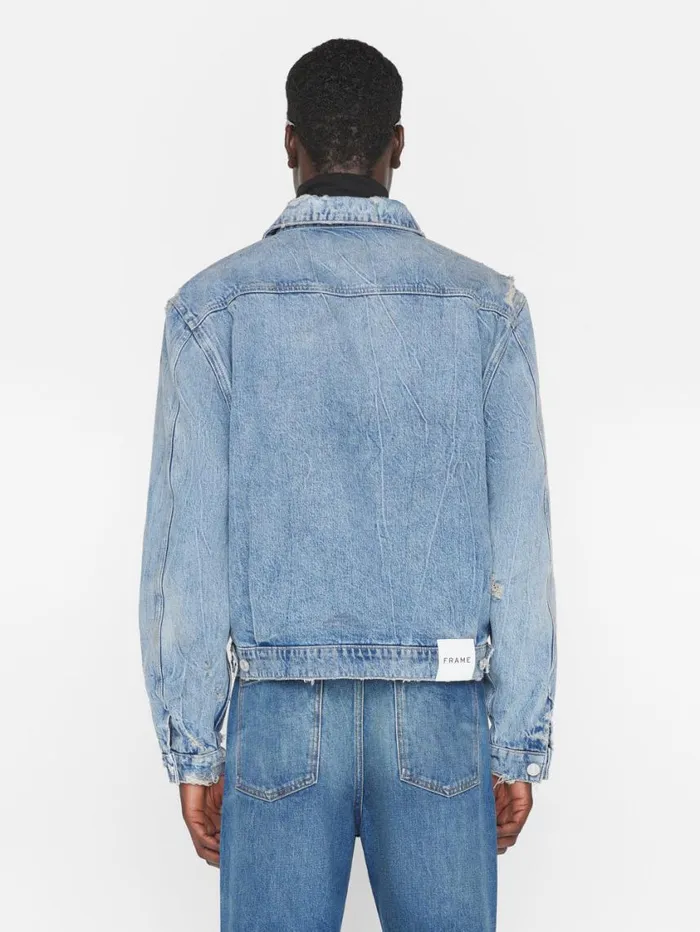 Men Jackets and Shirts FRAME Vintage Lined Jacket 8212 Mar Azul Destruct