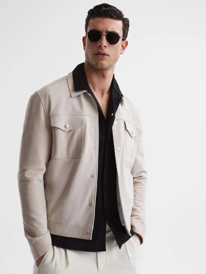 Men Jordan Paige Round Metal Frame Sunglasses Black Reiss Sunglasses