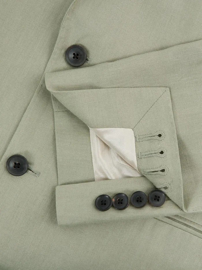 Men Kin Slim Fit Single Breasted Linen Blazer Apple Reiss Suits and Tailoring