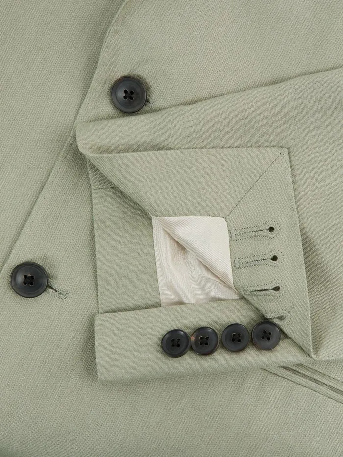 Men Kin Slim Fit Single Breasted Linen Blazer Apple Reiss Suits and Tailoring