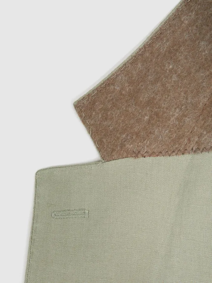 Men Kin Slim Fit Single Breasted Linen Blazer Apple Reiss Suits and Tailoring