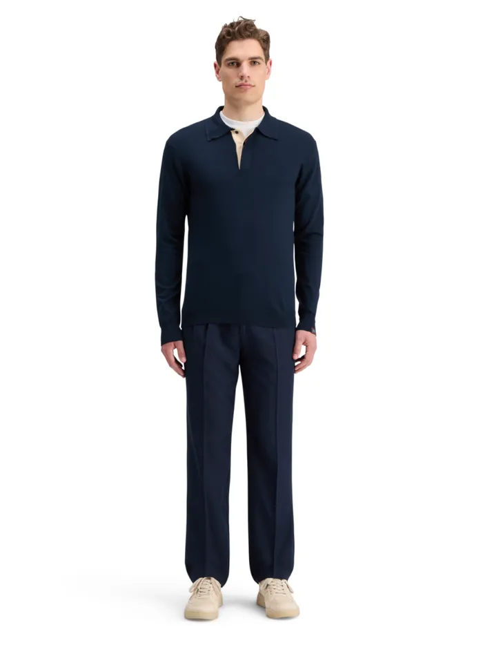 Men KNITTED POLO LONG SLEEVE Night Scotch and Soda TShirts and Polo Shirts
