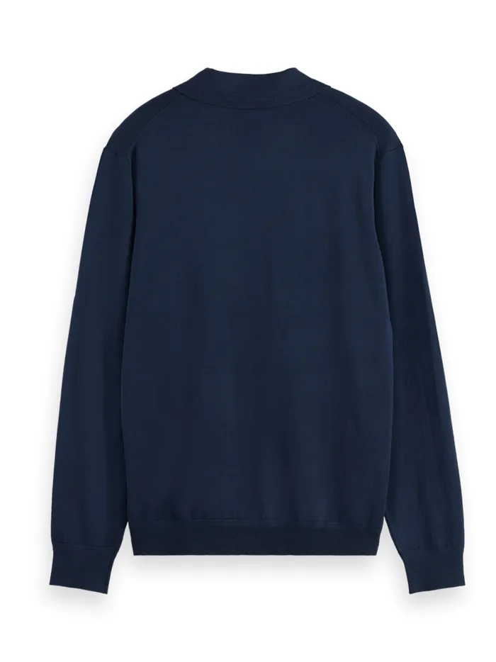 Men KNITTED POLO LONG SLEEVE Night Scotch and Soda TShirts and Polo Shirts