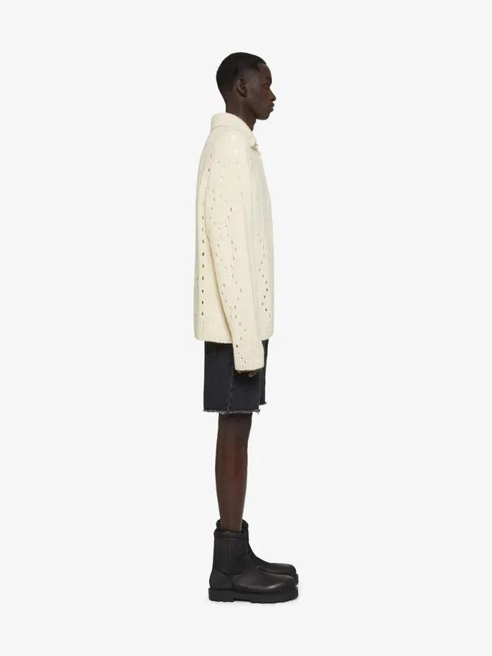 Men Knitwear Givenchy Oversized Sweater In Wool White