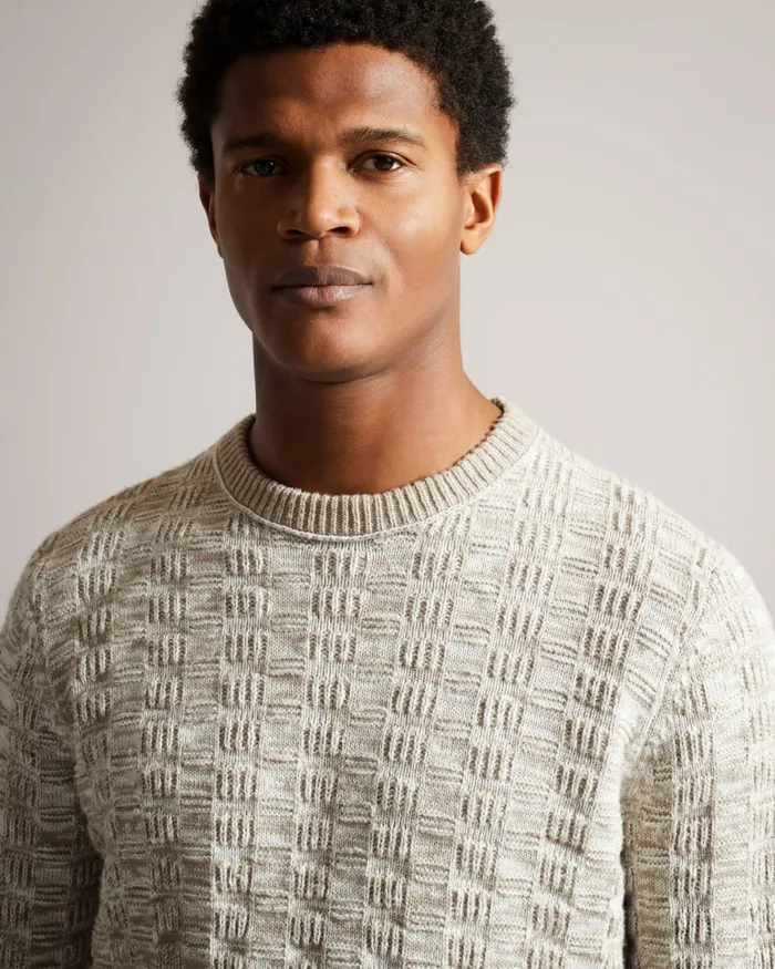 Men KRISKRO 8211 Long Sleeve Textured Jumper White Ted Baker Jumpers and Knitwear Men KRISKRO 8211 Long Sleeve Textured Jumper White Ted Baker Jumpers and Knitwear
