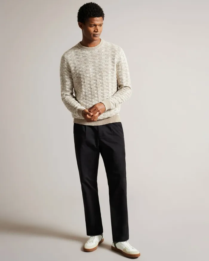 Men KRISKRO 8211 Long Sleeve Textured Jumper White Ted Baker Jumpers and Knitwear Men KRISKRO 8211 Long Sleeve Textured Jumper White Ted Baker Jumpers and Knitwear