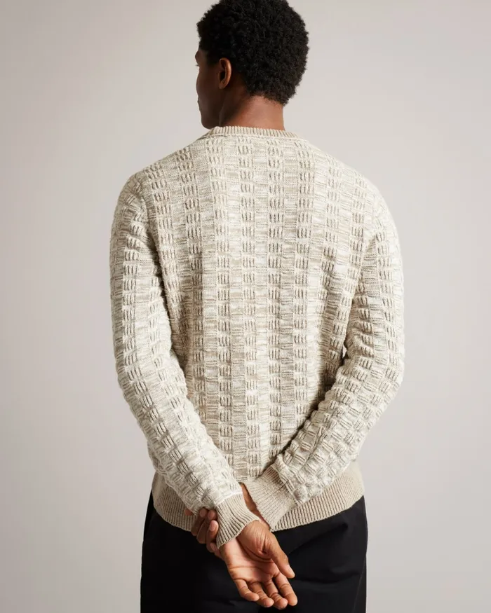 Men KRISKRO 8211 Long Sleeve Textured Jumper White Ted Baker Jumpers and Knitwear Men KRISKRO 8211 Long Sleeve Textured Jumper White Ted Baker Jumpers and Knitwear