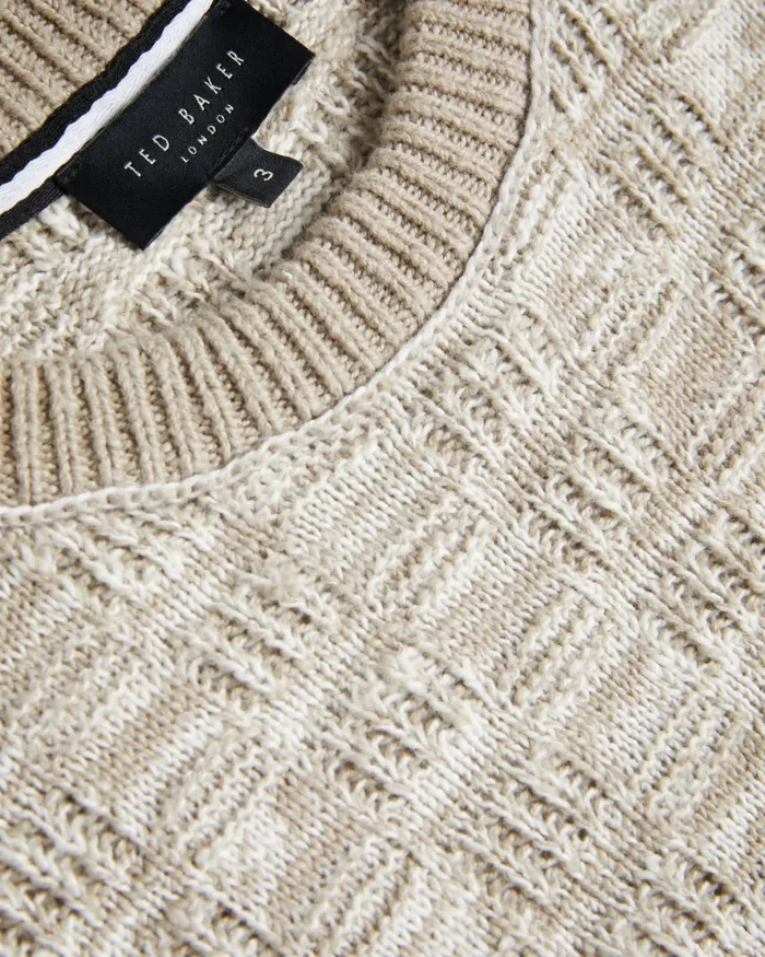 Men KRISKRO 8211 Long Sleeve Textured Jumper White Ted Baker Jumpers and Knitwear Men KRISKRO 8211 Long Sleeve Textured Jumper White Ted Baker Jumpers and Knitwear