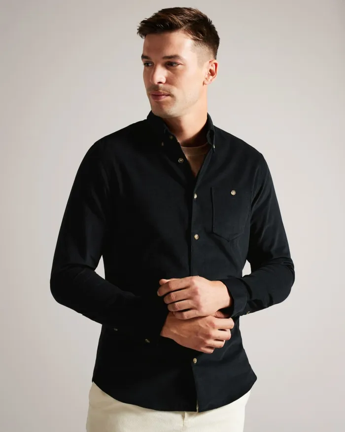 Men LECCO 8211 Long Sleeve Shirt Dark Navy Ted Baker Shirts