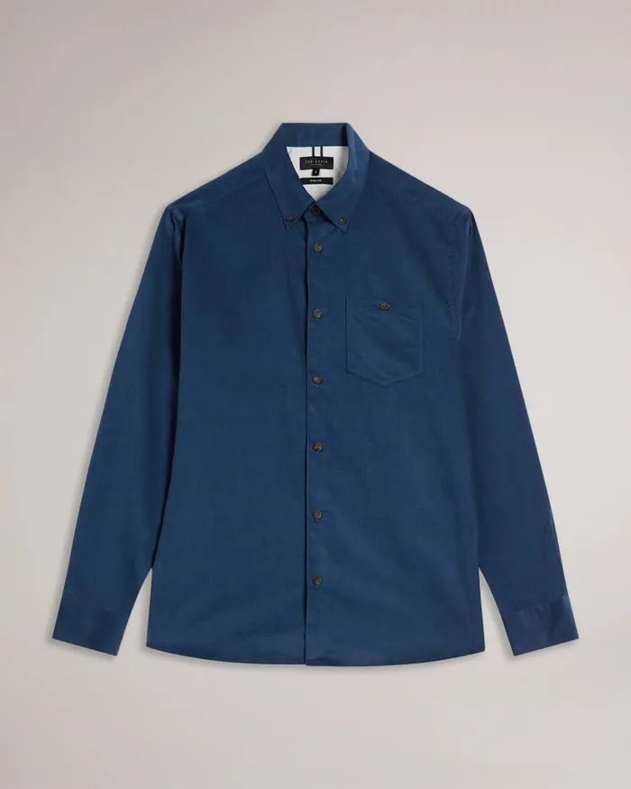 Men LECCO 8211 Long Sleeve Shirt Medium Blue Ted Baker Shirts