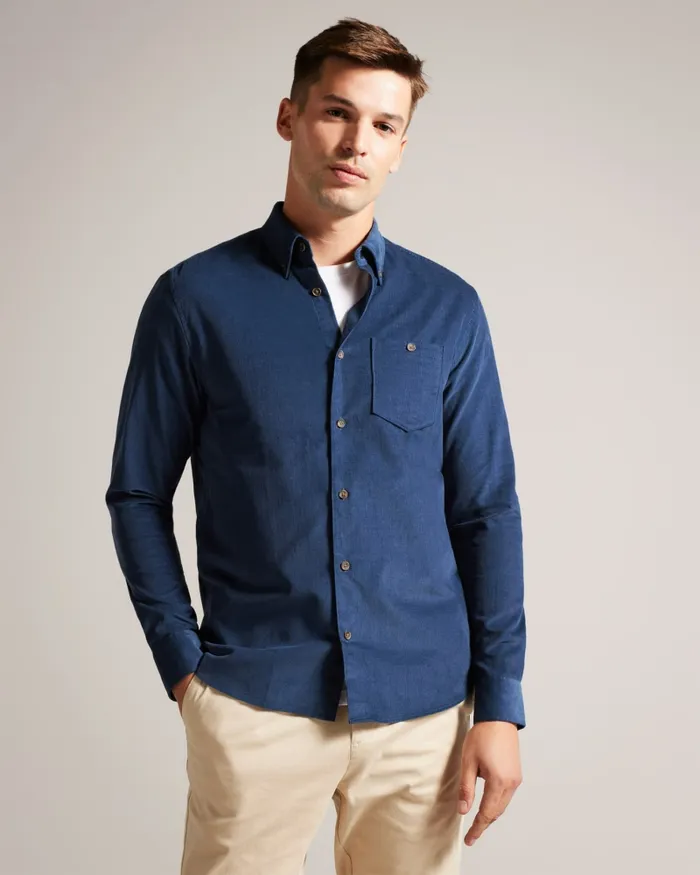 Men LECCO 8211 Long Sleeve Shirt Medium Blue Ted Baker Shirts Men LECCO 8211 Long Sleeve Shirt Medium Blue Ted Baker Shirts