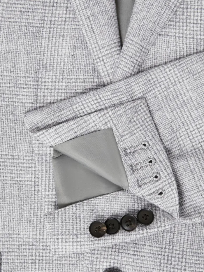 Men Lindhurst Single Breasted Check Blazer Grey Reiss Suits and Tailoring