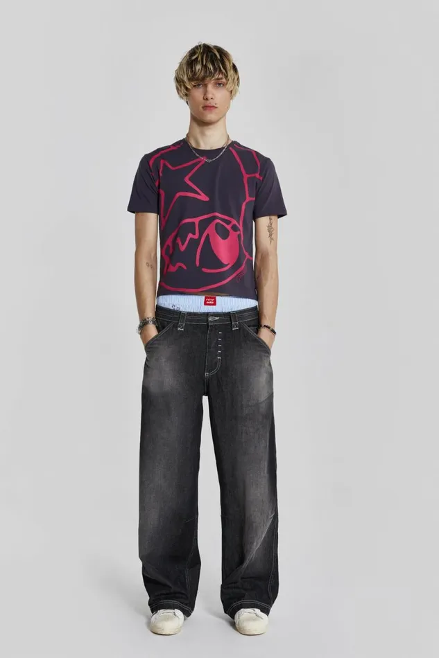 Men Listen Shrunken Tee Black Jaded London TShirts