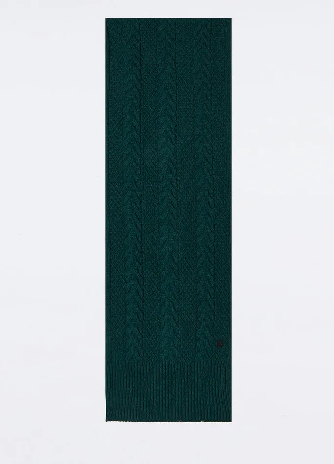 Men Liujo CableKnit Scarf Forest Green