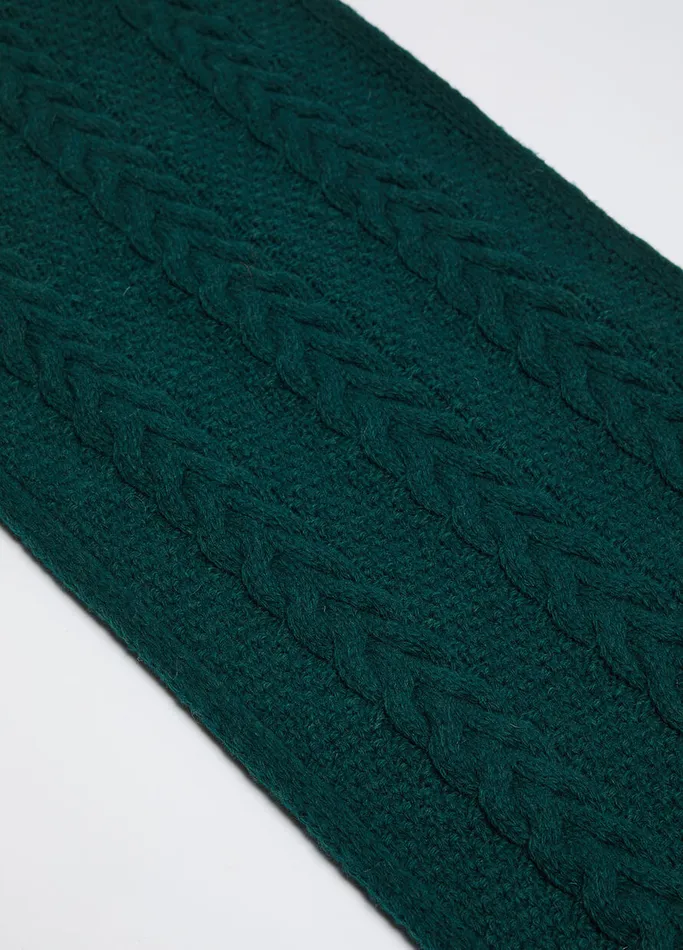 Men Liujo CableKnit Scarf Forest Green