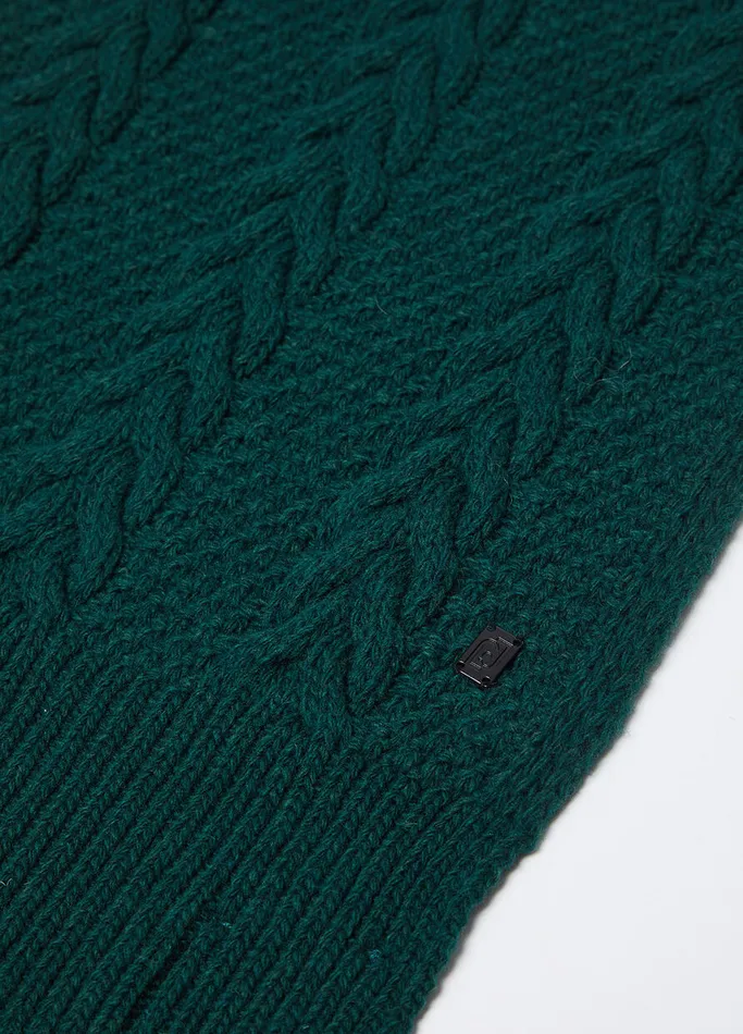 Men Liujo CableKnit Scarf Forest Green