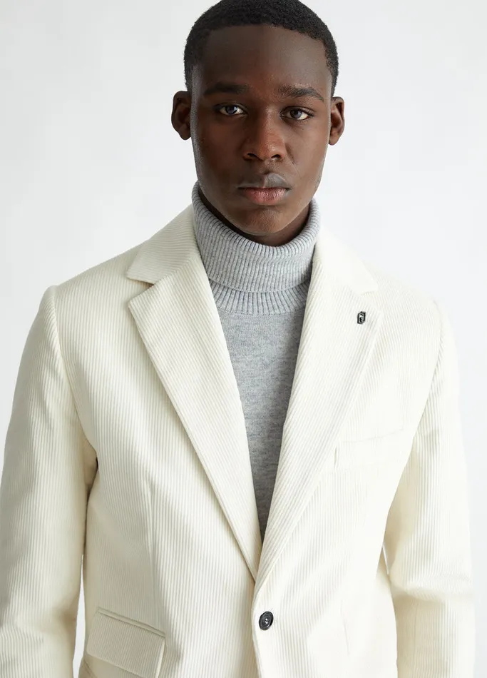 Men Liujo Jackets and Waistcoats Velvet Jacket White