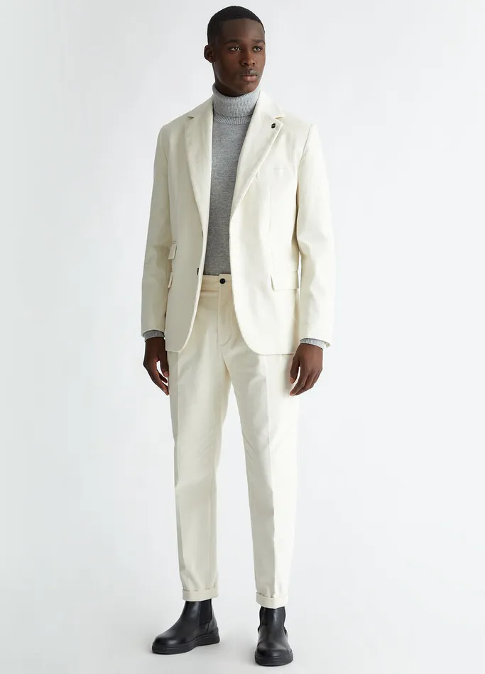 Men Liujo Jackets and Waistcoats Velvet Jacket White