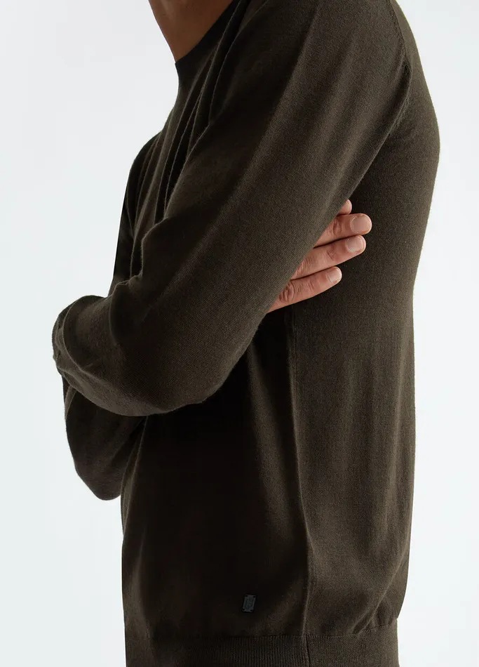 Men Liujo Knitwear 100 Wool Jumper Chocolate