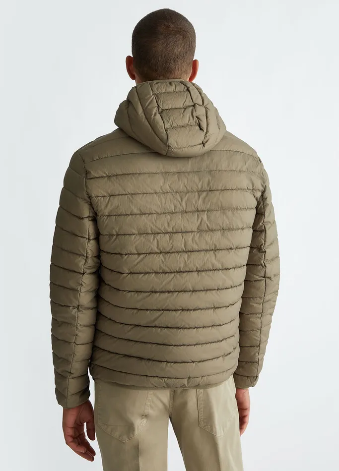 Men Liujo Outerwear Padded Hooded Jacket Stone Grey